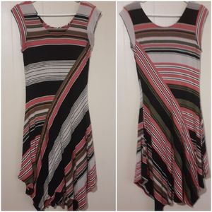 Body con dress flowy bottom stripped dress sm/med